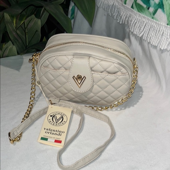Valentino Orlandi Cream Quilted Women's Bag - Picture 5 of 8